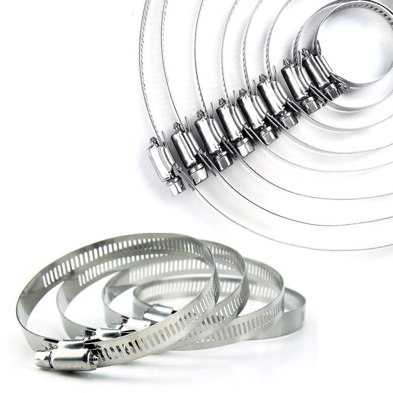 ISPINNER مجموعة مشابك خرطوم قابلة للتعديل من الفولاذ المقاوم للصدأ 304 ISPINNER 12 قطعة نطاق 27-102 مم - Image 4